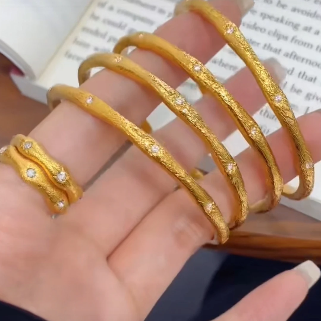 铜合金仿水晶手镯 六芒星可调节手镯