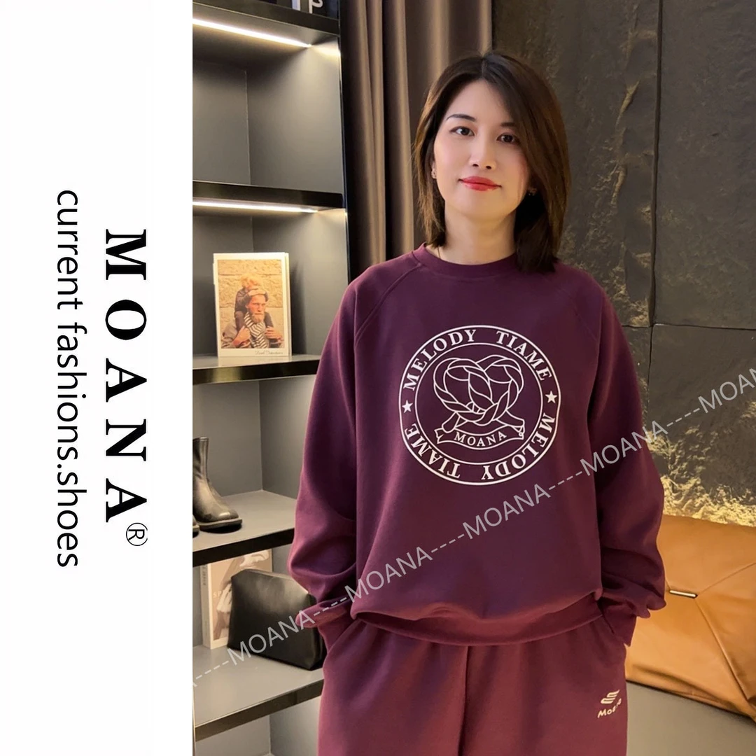 【MOANA】2025冬季加绒韩版卫衣女新款时尚百搭保暖运动休闲D587