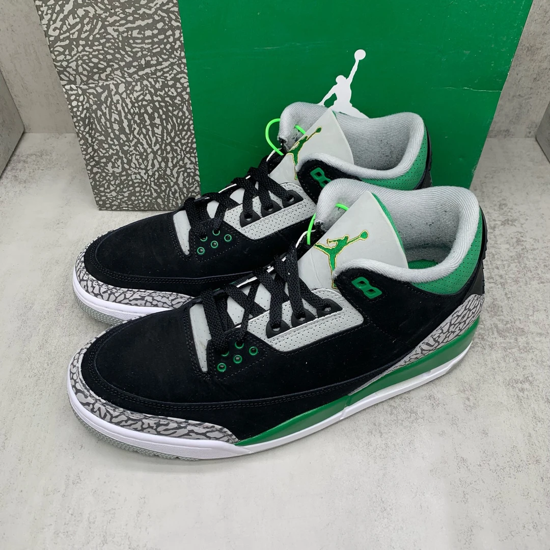 【秒价】Nike aj3黑绿色板鞋/43码/原盒/98新/YA866/市场价3300