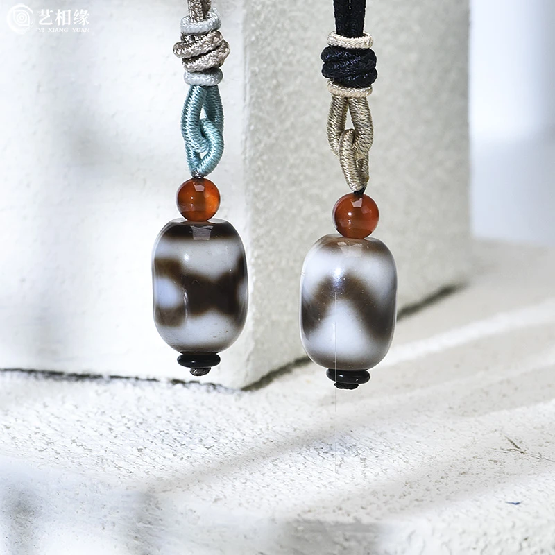 虎牙珠西藏挂绳男女士款项链转运珠吊坠玛瑙颈链百搭毛衣链项链