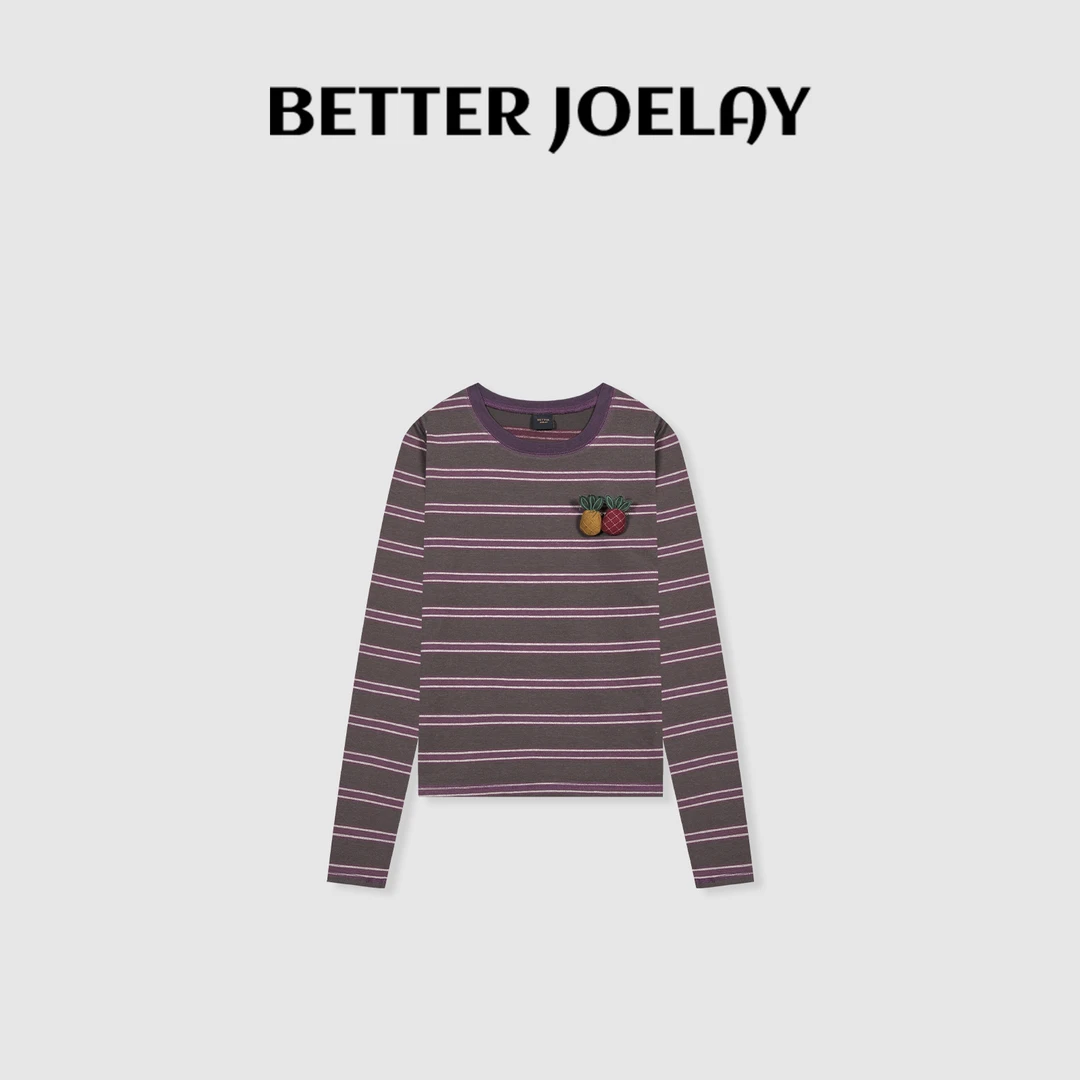 BETTER JOELAY-【夏威夷海风】时尚百搭休闲T恤长袖慵懒简约KH1308