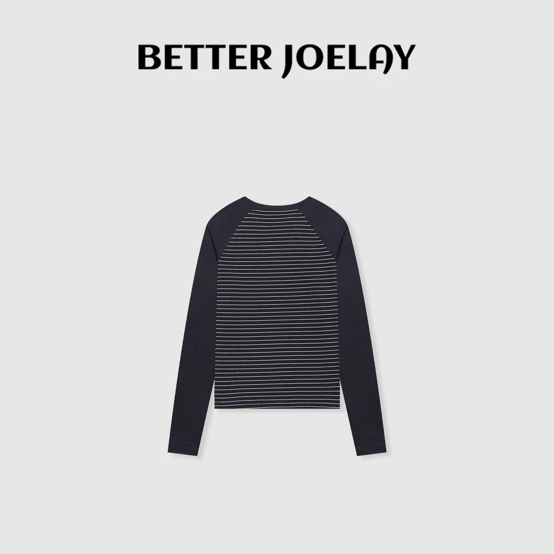 BETTER JOELAY-【心动记号】时尚百搭休闲T恤插肩长袖慵懒风KH1291