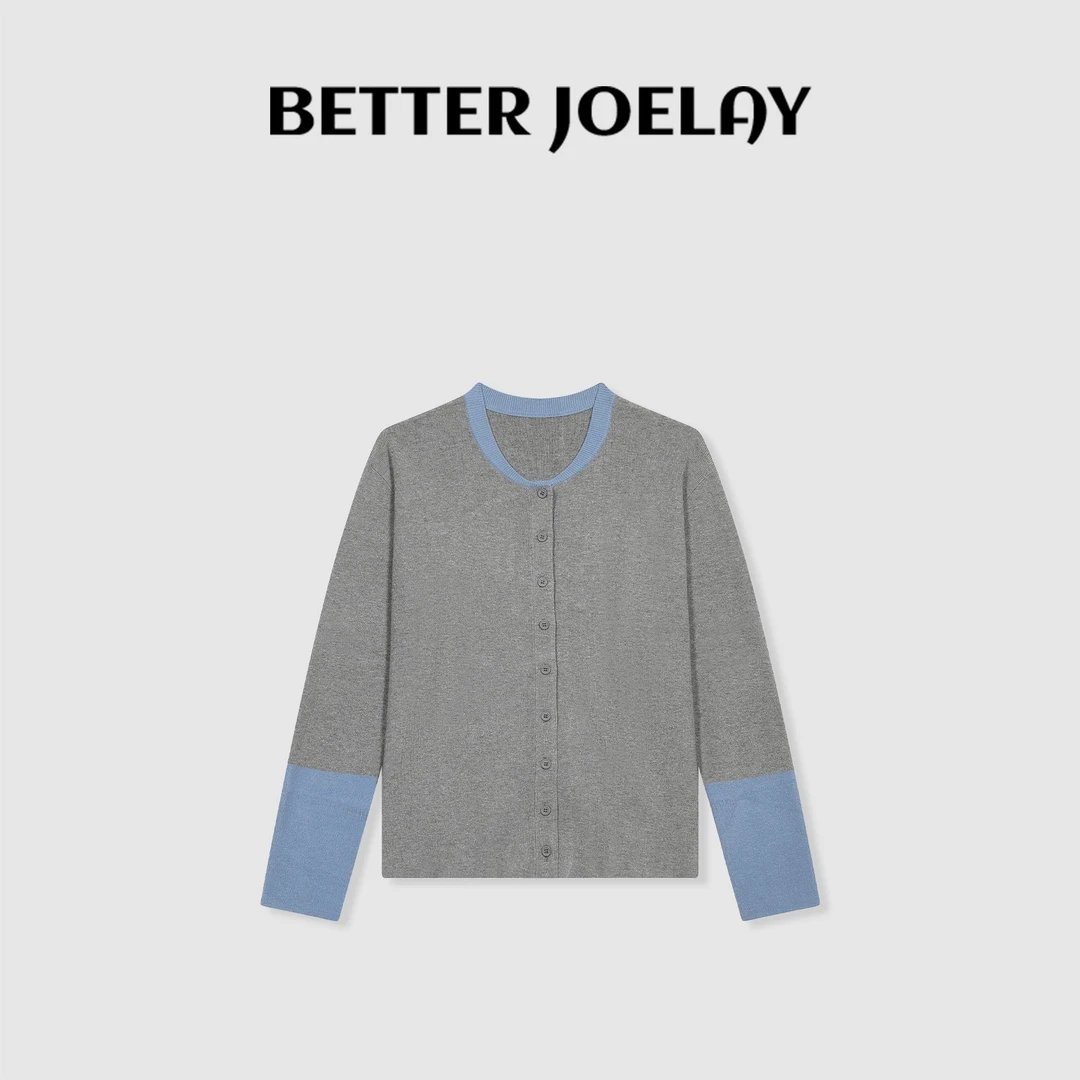 BETTER JOELAY-【月色温柔】百搭潮流简约风针织开衫休闲LL5501
