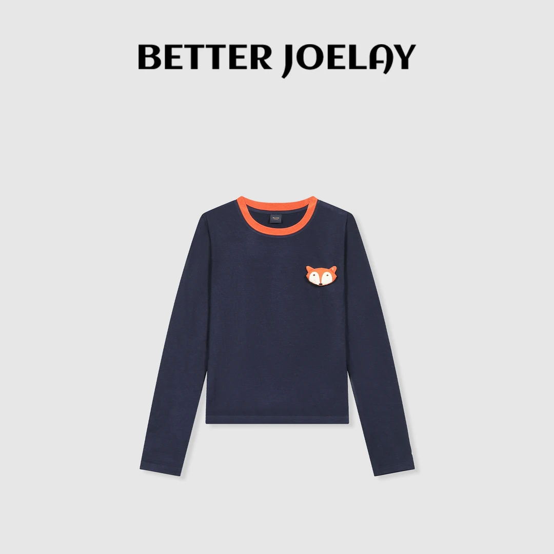 BETTER JOELAY-【简约记号】时尚百搭休闲T恤长袖慵懒简约KH1300