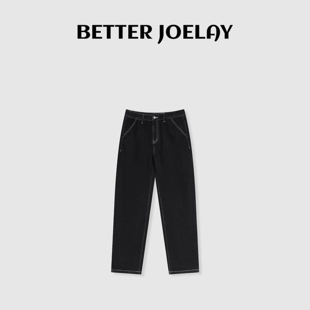 BETTERJOELAY -薄绒【浪漫情调】百搭时尚潮流复古休闲牛仔裤JG9313