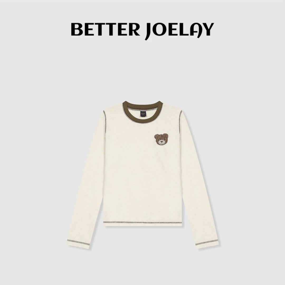 BETTER JOELAY-【黑巧小熊】时尚百搭可爱简约休闲风T恤长袖KH1210