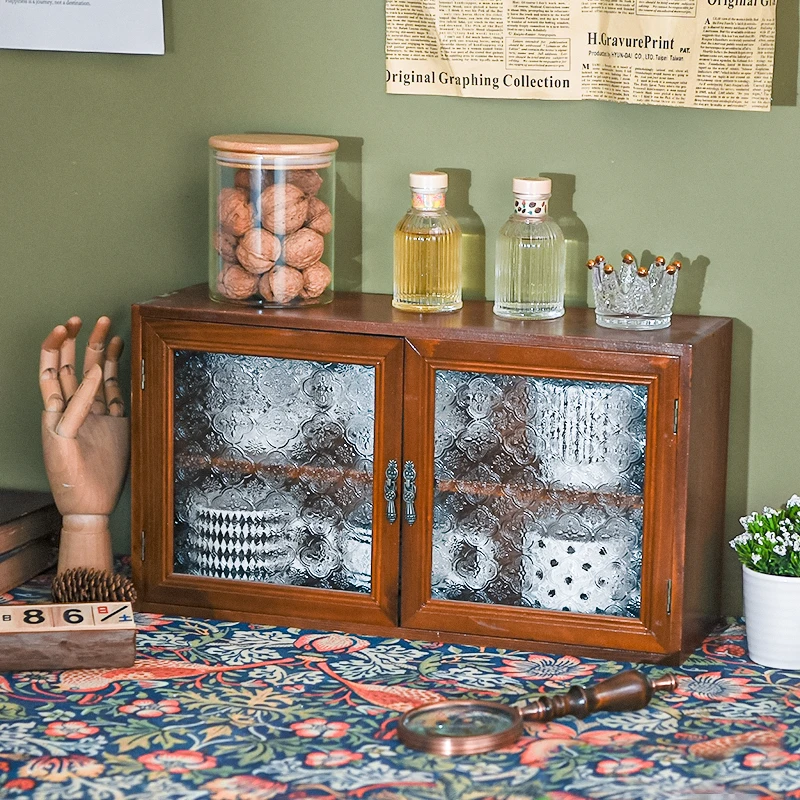 实木餐边柜厨房置物架物品收纳家用茶具杯子收纳柜台面增高储物柜