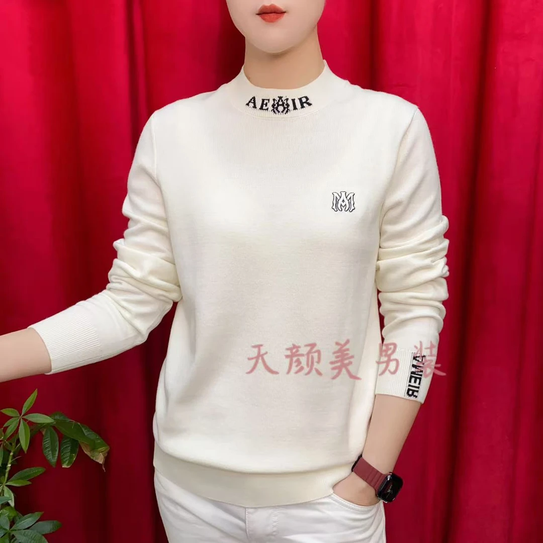 男士时尚休闲长袖百搭秋冬季男新品字母针织个性男装毛衣55505