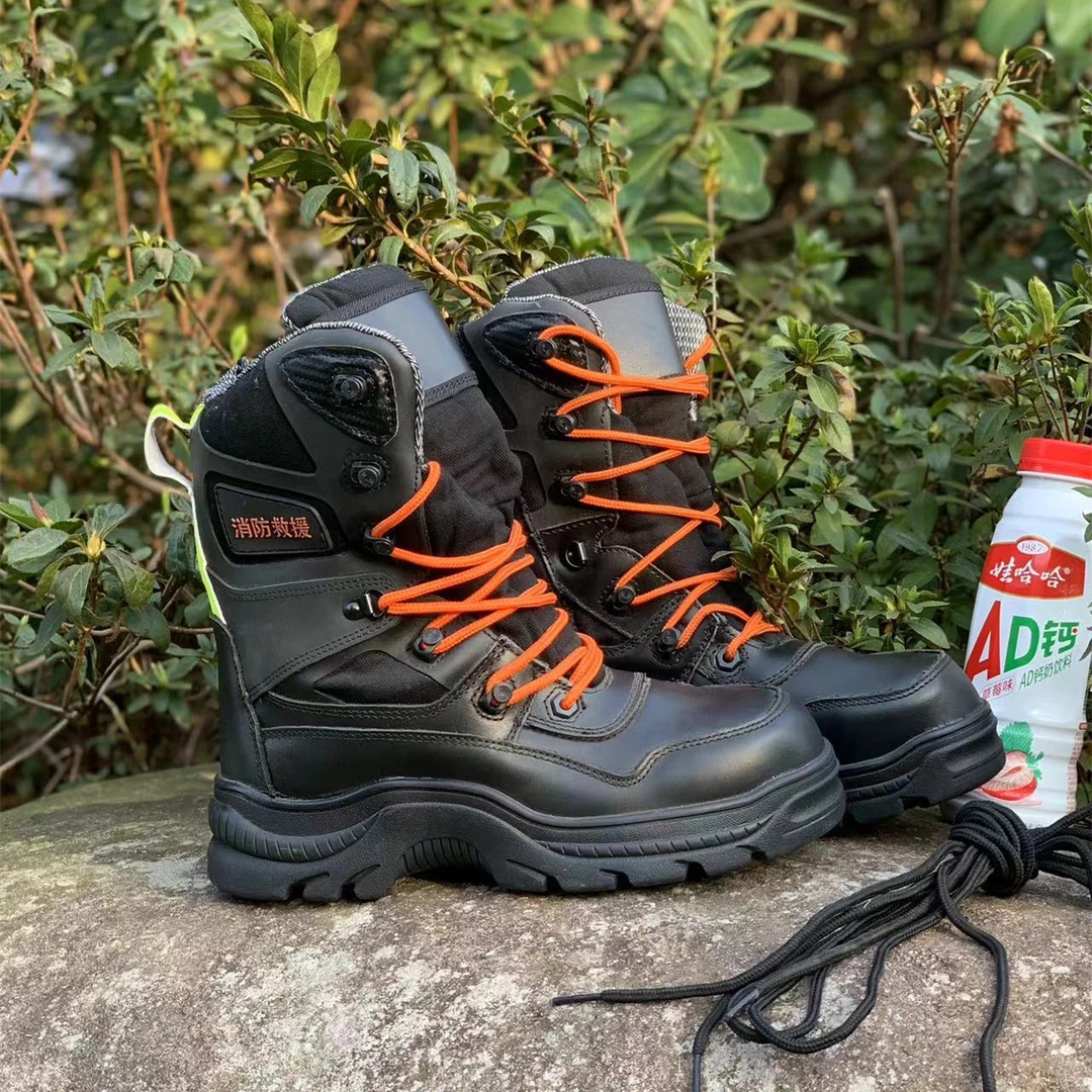 供应17款救援防护靴真牛皮防砸防刺穿防水耐高温户外靴