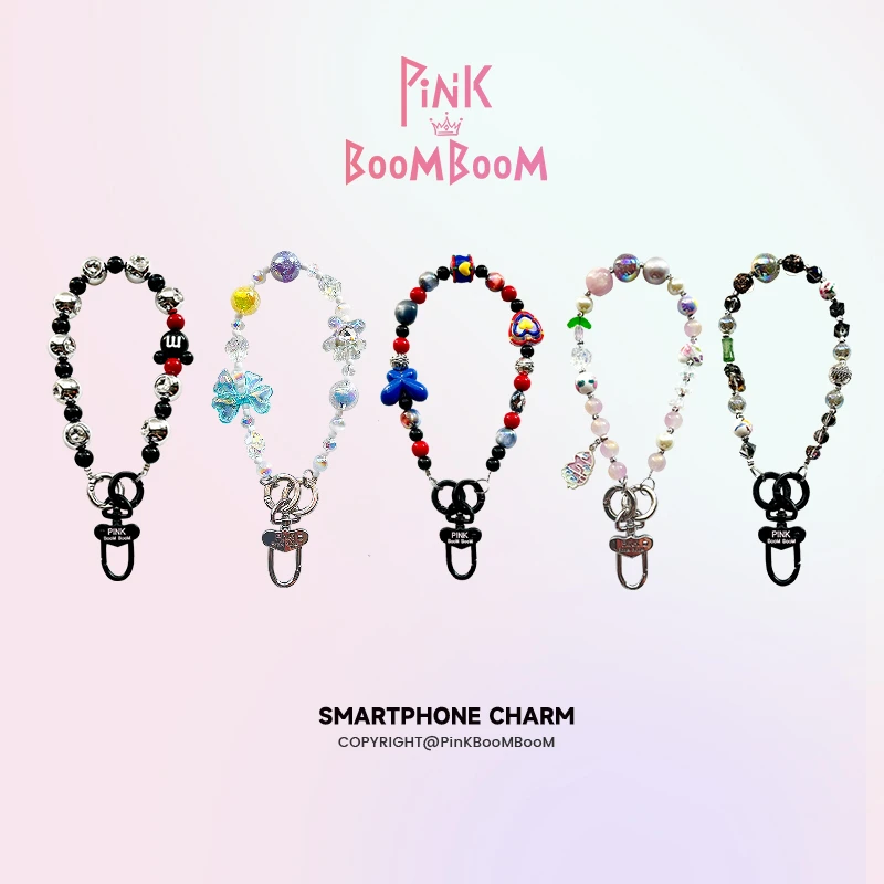 PinkBoom原创手机挂饰女高端串珠手腕挂绳钥匙相机百搭短链高级感