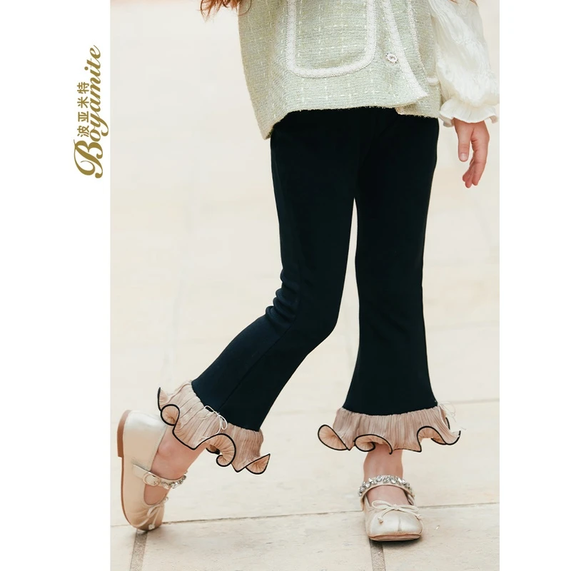 BOYAMITE/波亚米特女童公主休闲裤秋装儿童洋气长裤女孩裤子23568