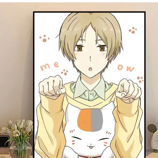 夏目友人帐diy数字油画治愈动漫手工填色夏目猫咪老师油彩装饰画