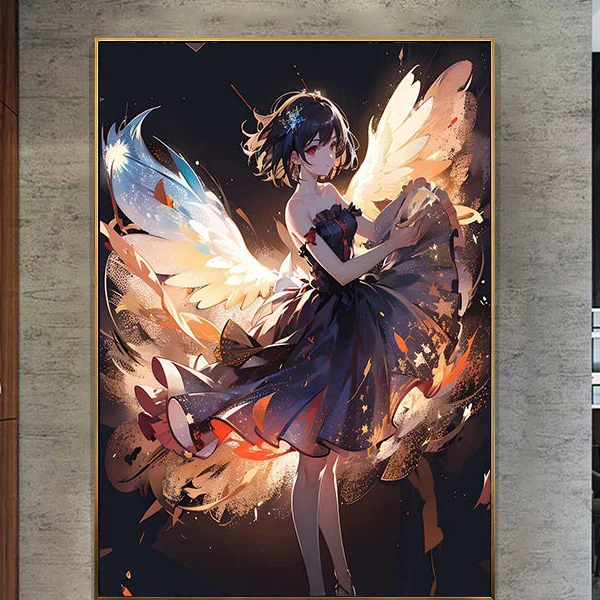 唯美古风数字油画DIY填色挂画DIY手绘填色客厅卧室装饰画涂色解压