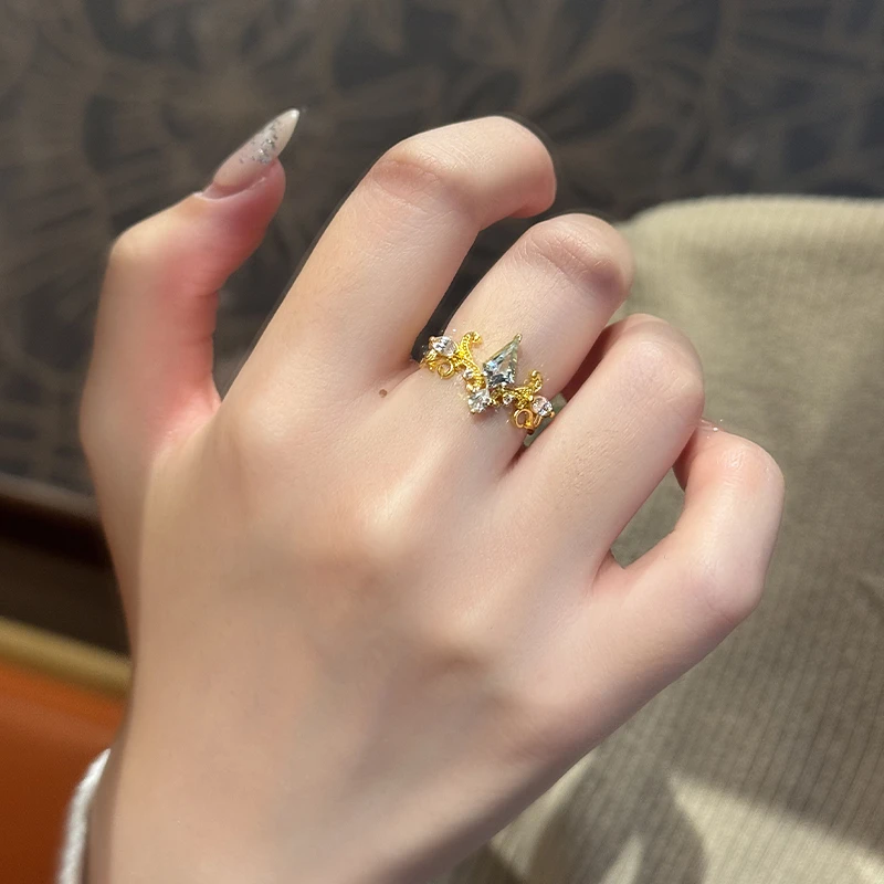 瑞诺黄金辛德瑞拉皇冠戒指足金999在逃公主金戒子送女友新年礼物