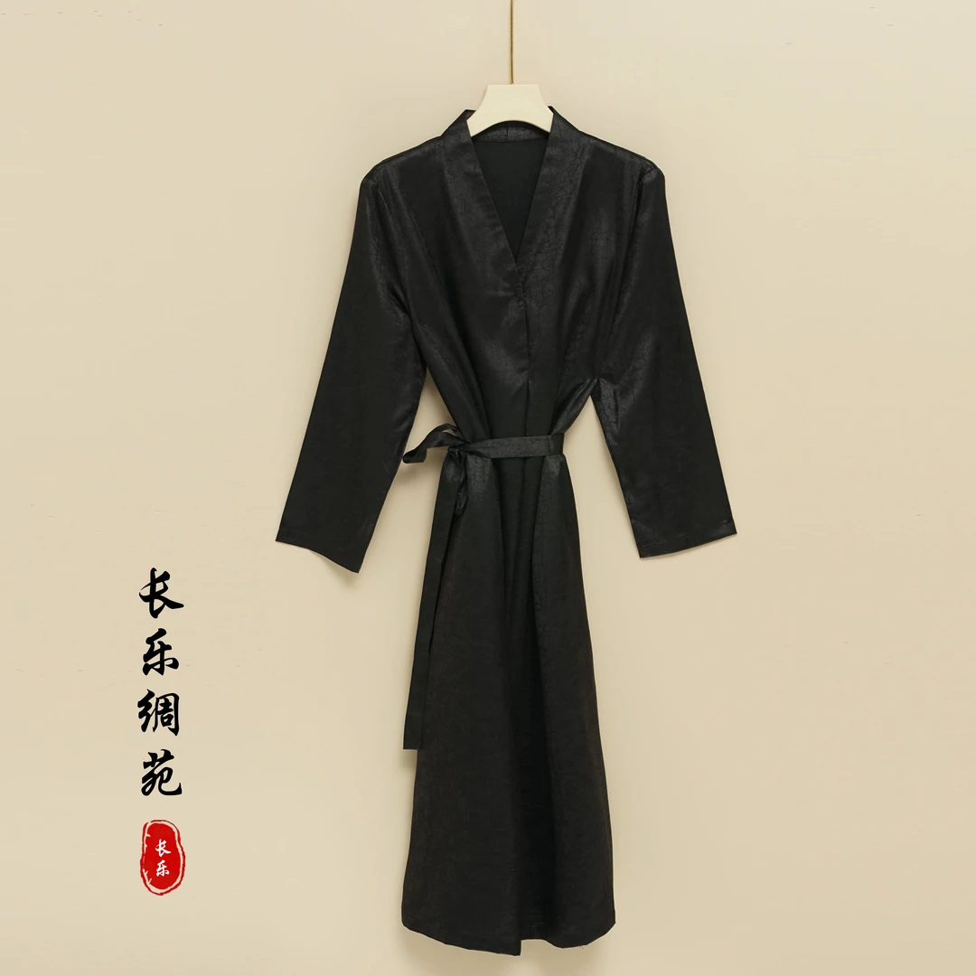 A【长乐绸苑】新中式龟裂纹V领风衣（T07）