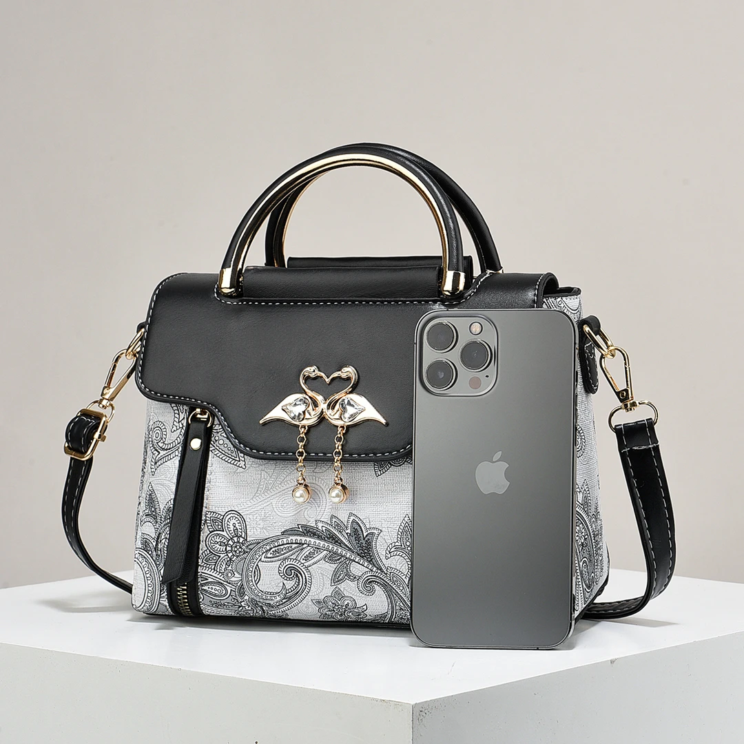 【YUKI专属】（长23宽12高18）时尚印花单肩手提包网红洋气女士包简约