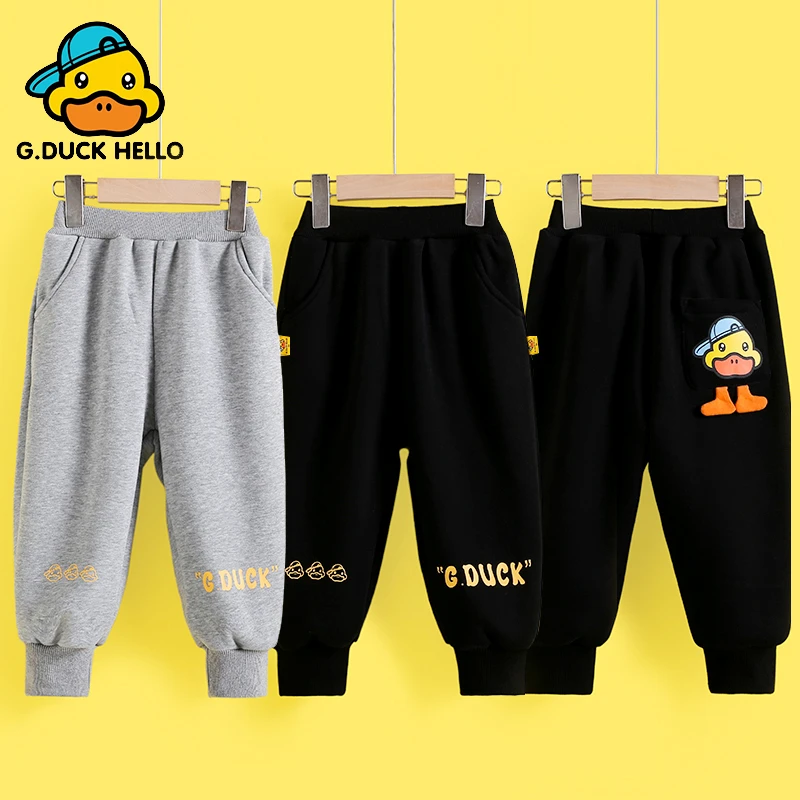 新款加绒中小童百搭可爱时尚休闲男女童加绒裤G2024008