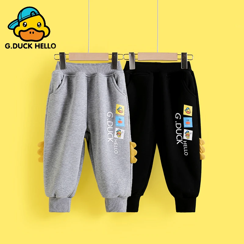 新款加绒中小童百搭可爱时尚休闲男女童加绒裤G2024009