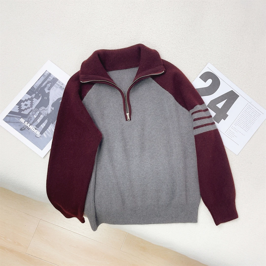 【女王洛克】简约显瘦小立领绵羊毛针织衫韩版百搭休闲衫LK8960