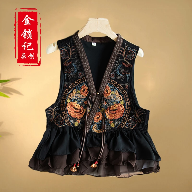 女装上衣复古唐装中式中国风时尚古风宽松日常文艺春夏季马甲