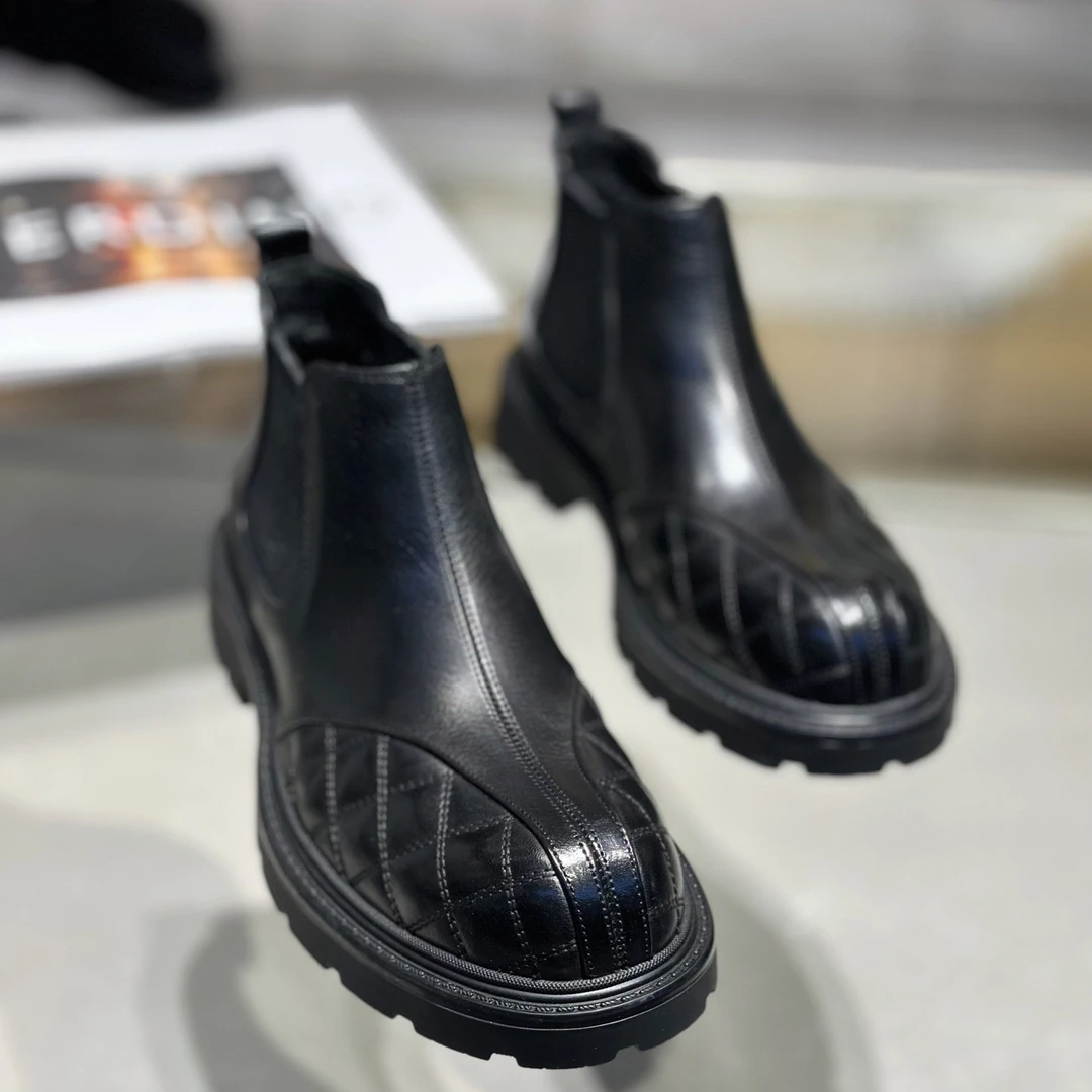 666孙先生欧货商务休闲皮鞋高定款拼接皮菱格扎线一脚蹬皮鞋加绒