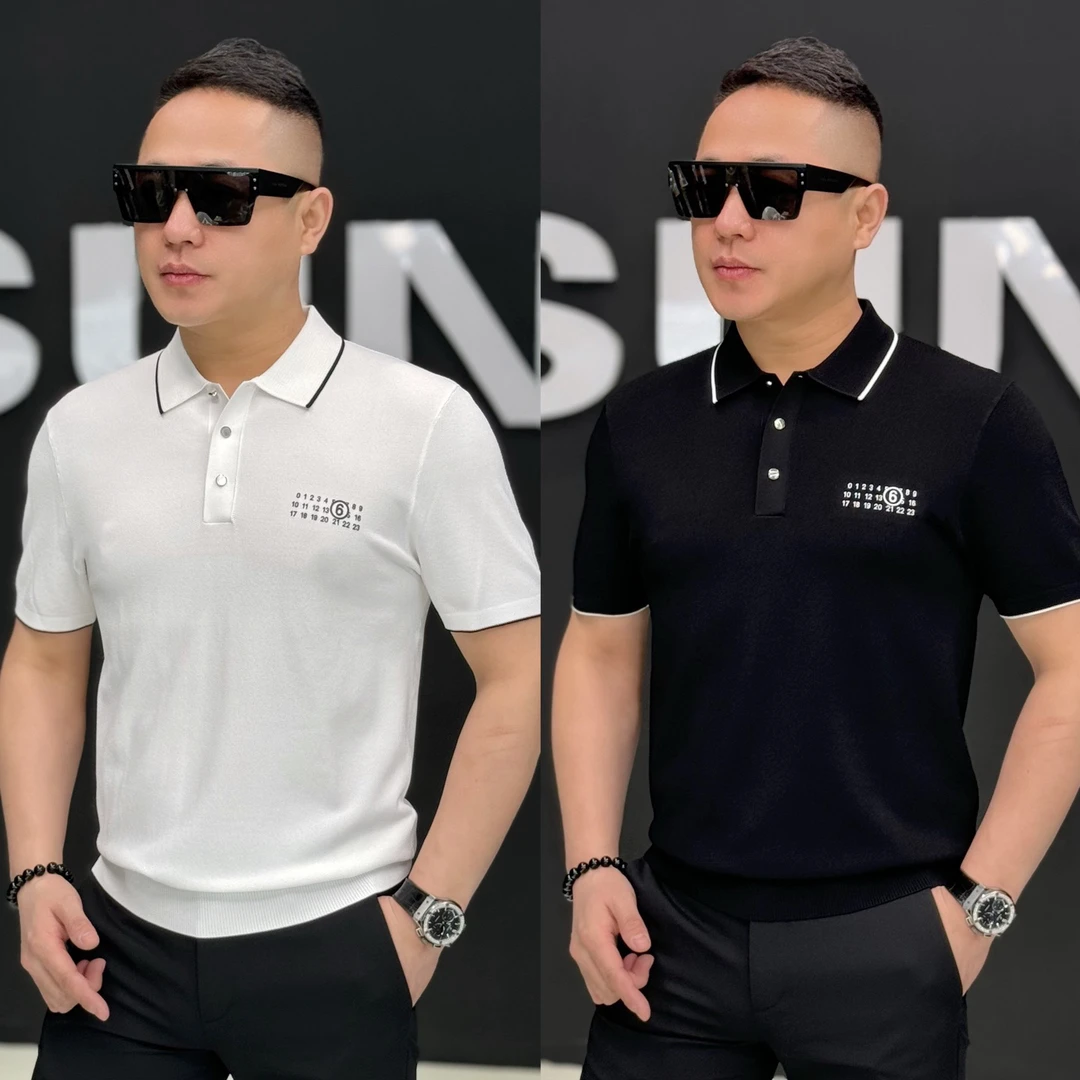 57253孙先生男装24春款半袖时尚轻奢风翻领伊力特男半袖