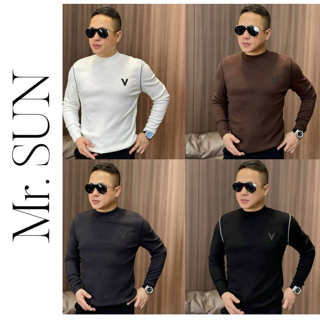 孙先生｜羊毛桑蚕丝混纺圆领针织衫男款时尚针织打底衫72868