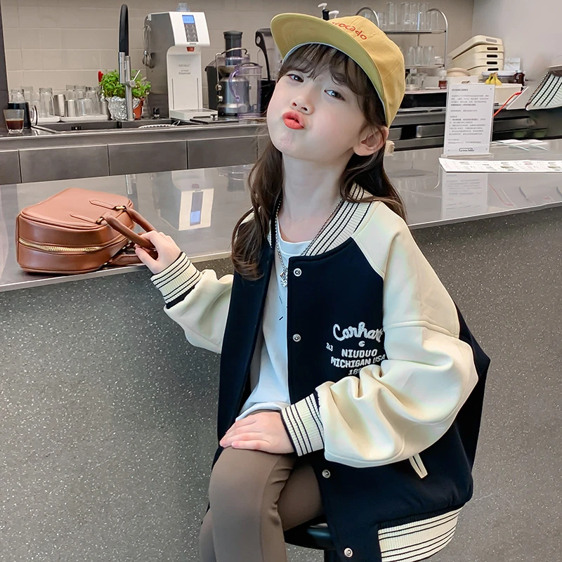 女童棒球服秋装2023新款儿童秋季开学穿搭洋气上衣潮款3QJ1WT7191