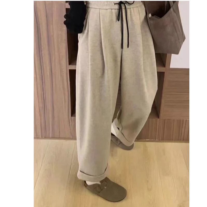 [洺姐尚品]秋冬新款褶皱哈伦休闲裤