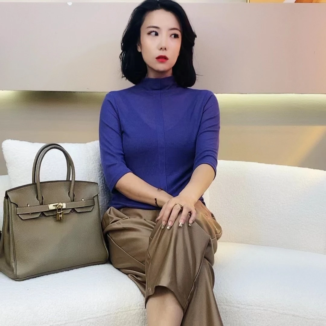 【洺姐尚品】0102新款七分袖针织小衫