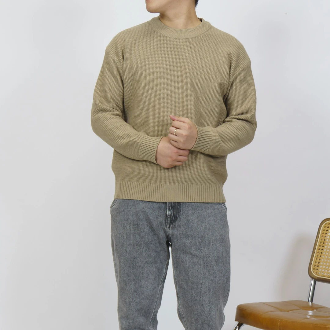 麦穗毛衣6便士2【8788针织圆领毛衣】港式休闲日系百搭秋冬毛衣