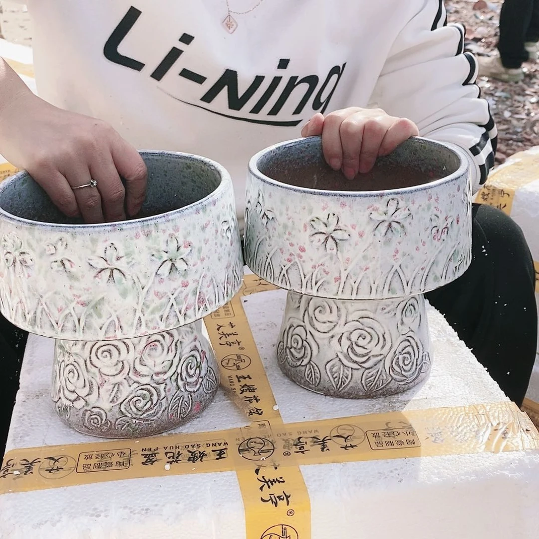 红陶王嫂花盆1108微瑕-五火锅