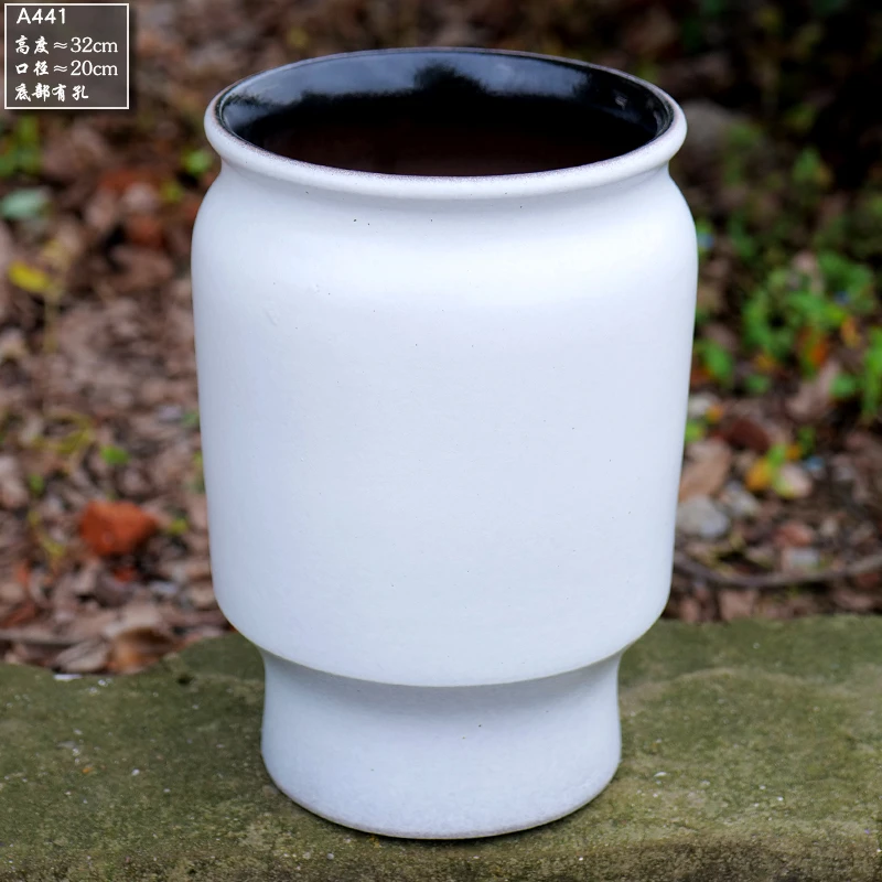 大口径多肉植物盆月季陶瓷花盆透气粗陶罐高筒老桩绿植陶盆宋A441