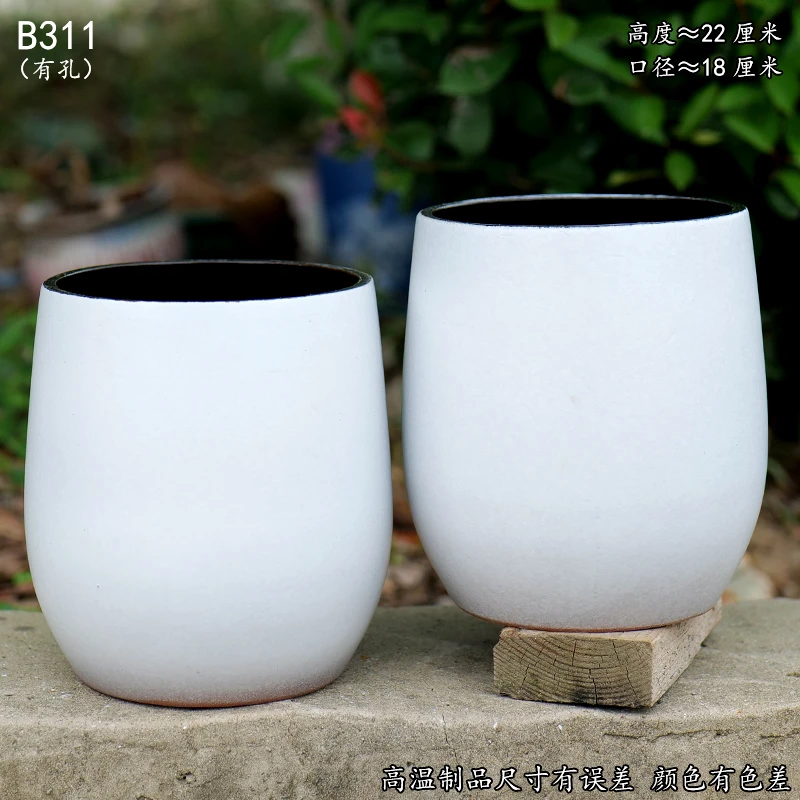 三角梅沙漠玫瑰多肉植物老桩法师粗陶简约紫砂透气花盆B311胡白蛋