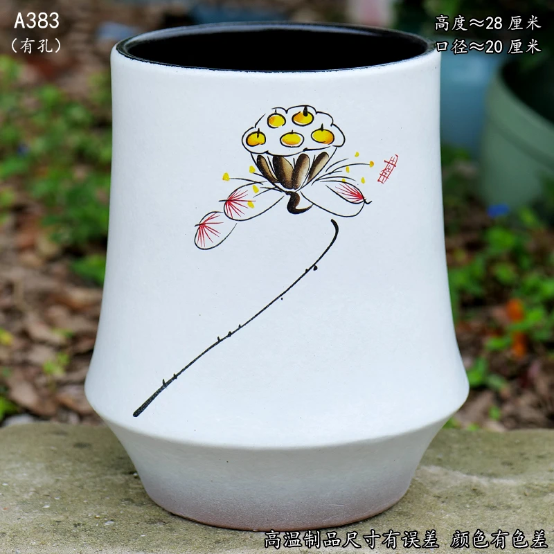 白色陶瓷花盆三角梅吊兰盆景盆多肉绿植陶盆室内月季盆简约老桩盆