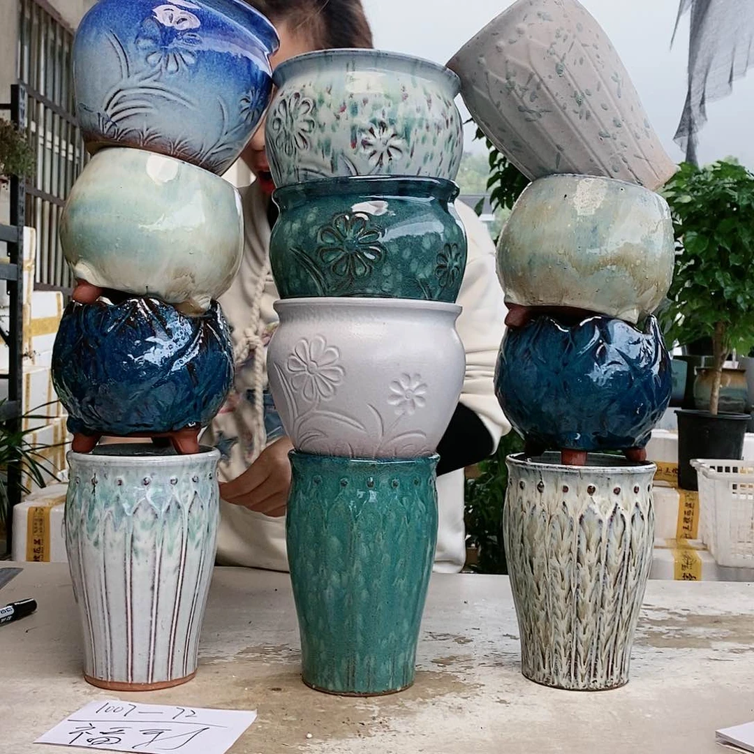 红陶20CM以下王嫂花盆1007-72框