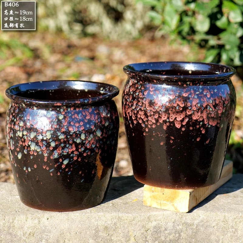 B406王嫂花盆客厅多肉植物盆月季陶瓷花盆透气粗陶罐老桩绿植陶盆