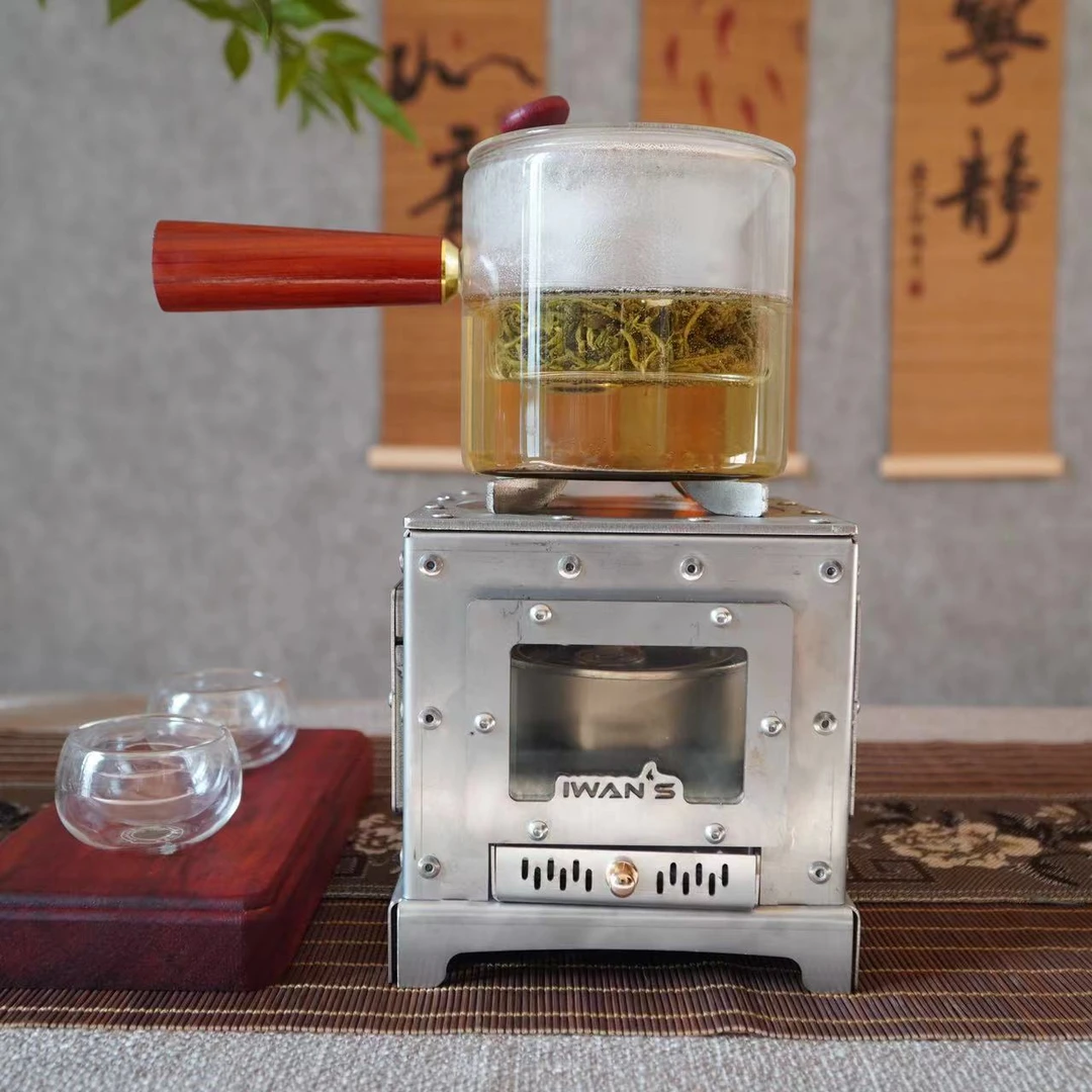 自在围炉·原创不锈钢煮茶炉 小型观火柴火炉 室内外炒茶炉 香薰炉