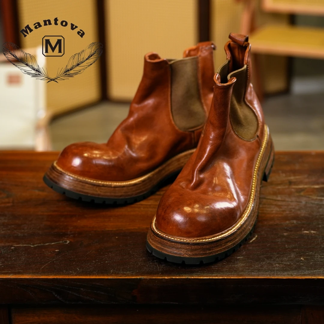 【Mantova尊享】复古高帮女款马皮切尔西时尚百搭潮流/反季清仓
