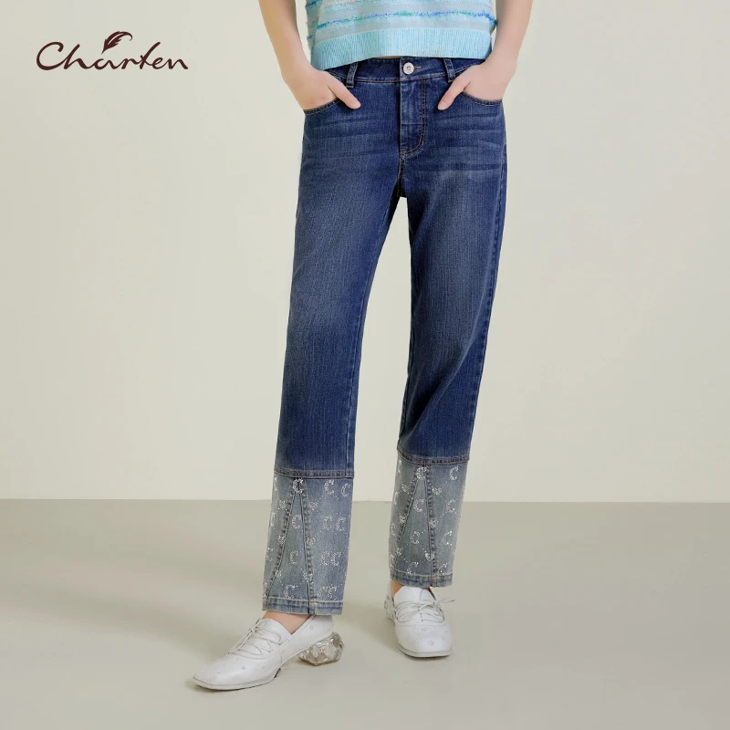 CHARFEN朝峰春夏季华丽复古渐变小脚裤CFE2F626-6052P