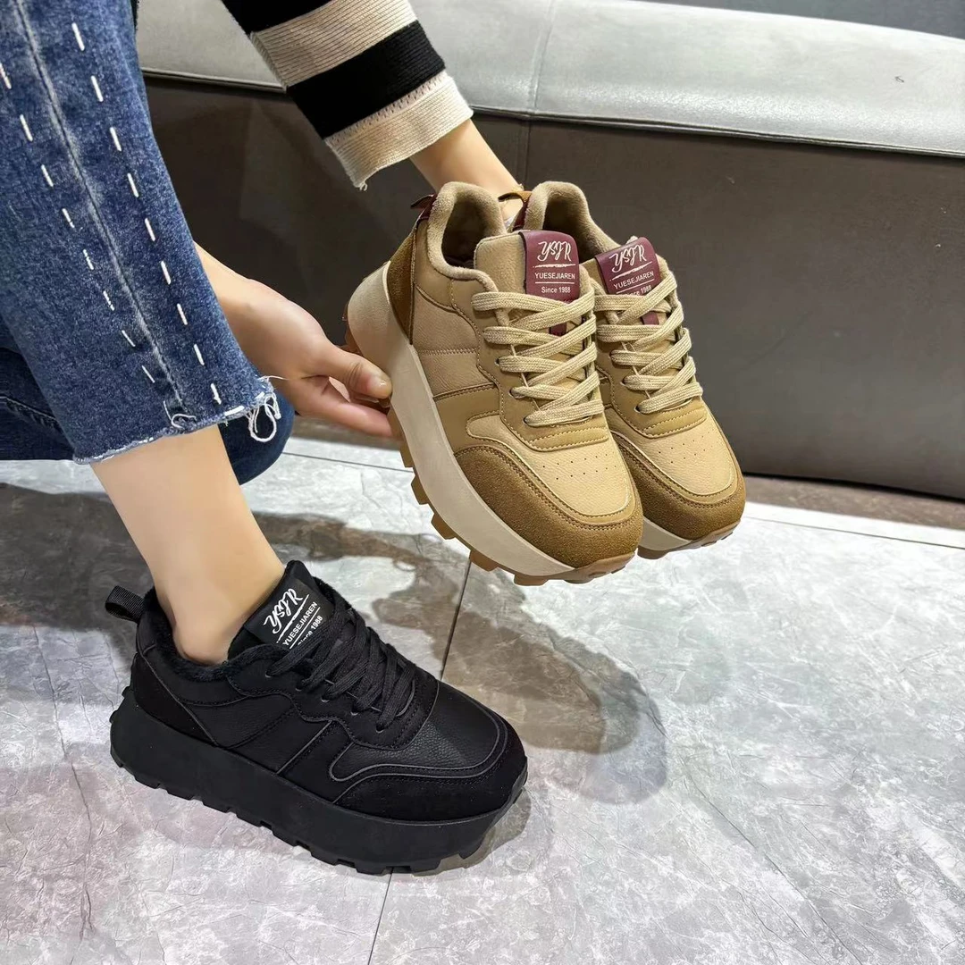 （下）TA-37冬季新款保暖百搭厚底女鞋时尚休闲防滑老爹鞋FZNLL098