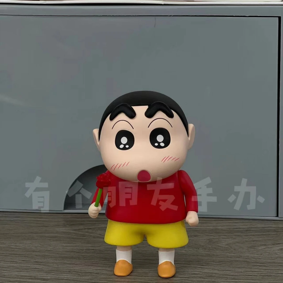 拍一发二 玫瑰花小新Q版10CM可拆小新站姿礼物摆件解压手办公仔