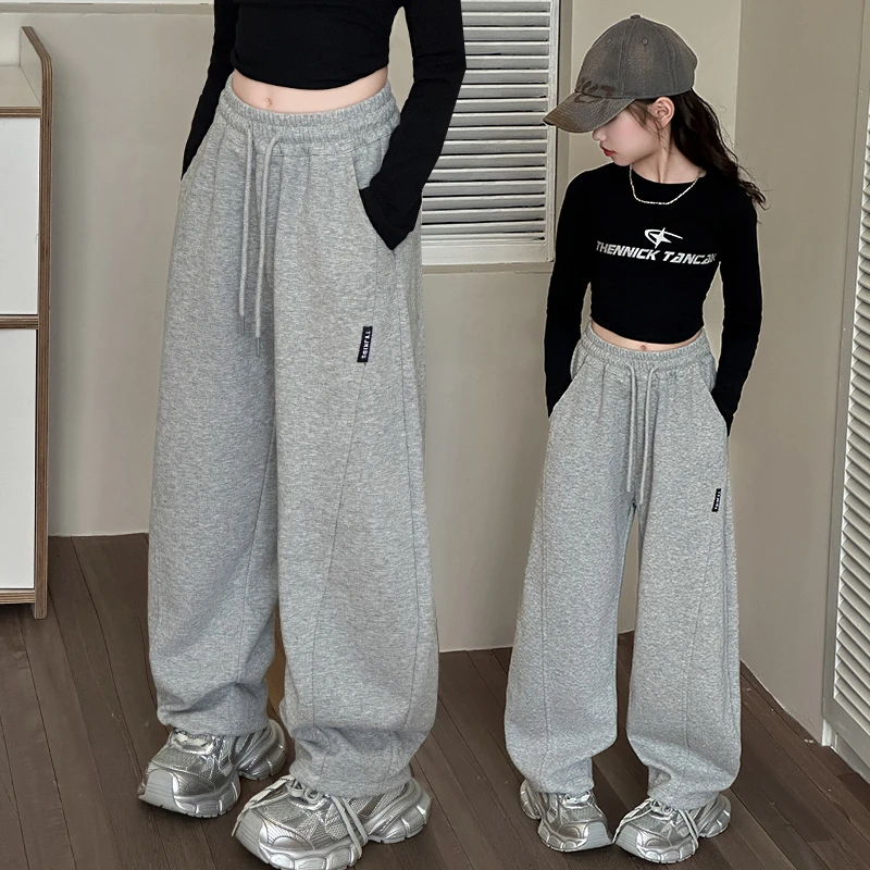 女童卫裤秋季2025新款洋气儿童阔腿裤百搭休闲大童春秋运动香蕉裤