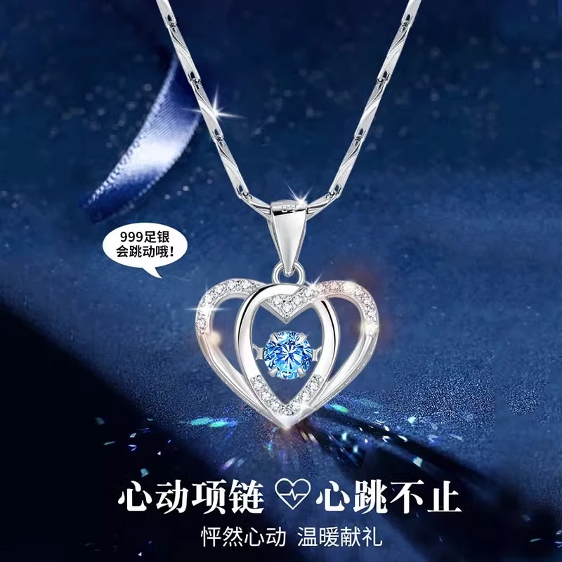 坠链均足银 999纯银项链女款轻奢小众锁骨链新年情人节礼物送女友