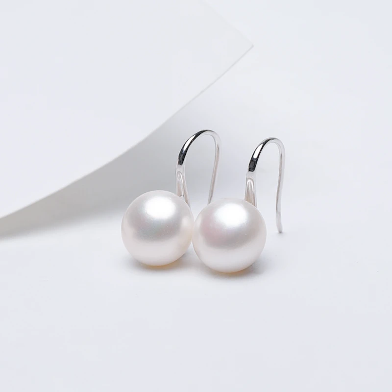 淡水无核11-12mm耳钩 设计款高跟鞋非正圆 轻奢时尚