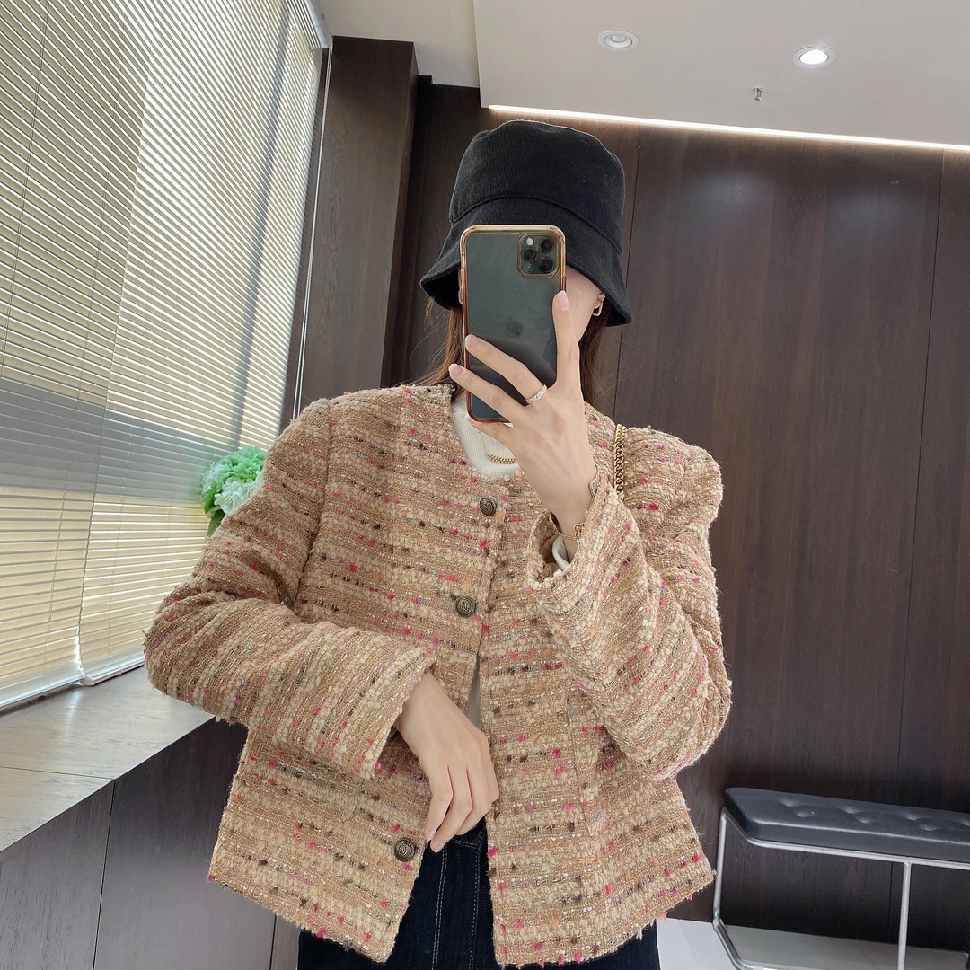 IMFLY金小金自制 短外套DYW7210重工粗花呢小香风气质上衣女秋季