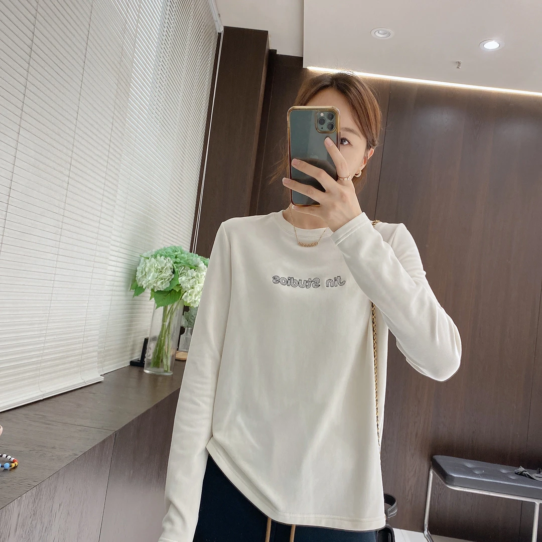 IMFLY金小金自制 磨毛打底衫DYW8028保暖内搭女冬装上新叠穿上衣