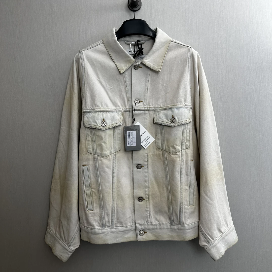Balenciaga/巴黎世家扎染牛仔夹克/36码/全新原吊/公价10200