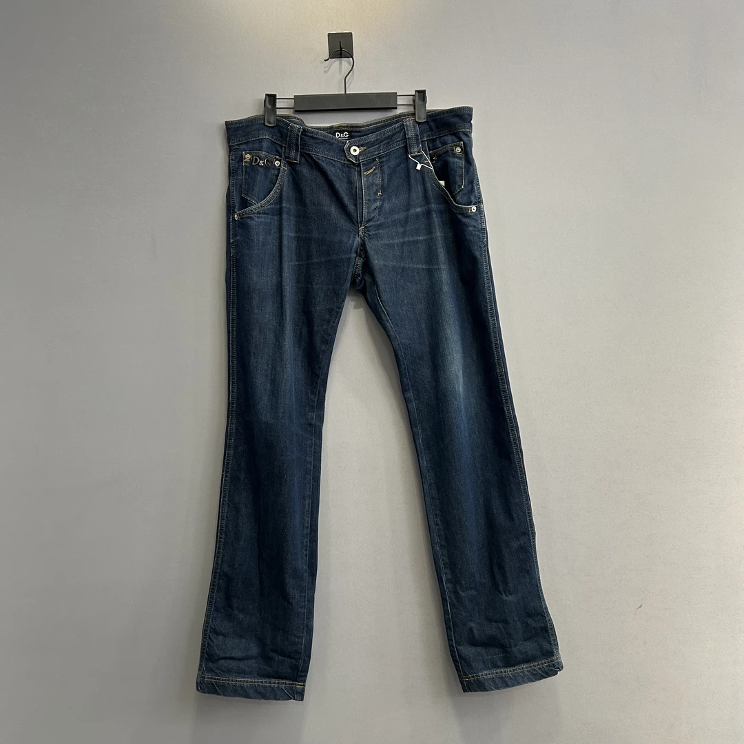 DG/经典时尚休闲蓝色牛仔裤/35码/95新/公价5500/腰围50