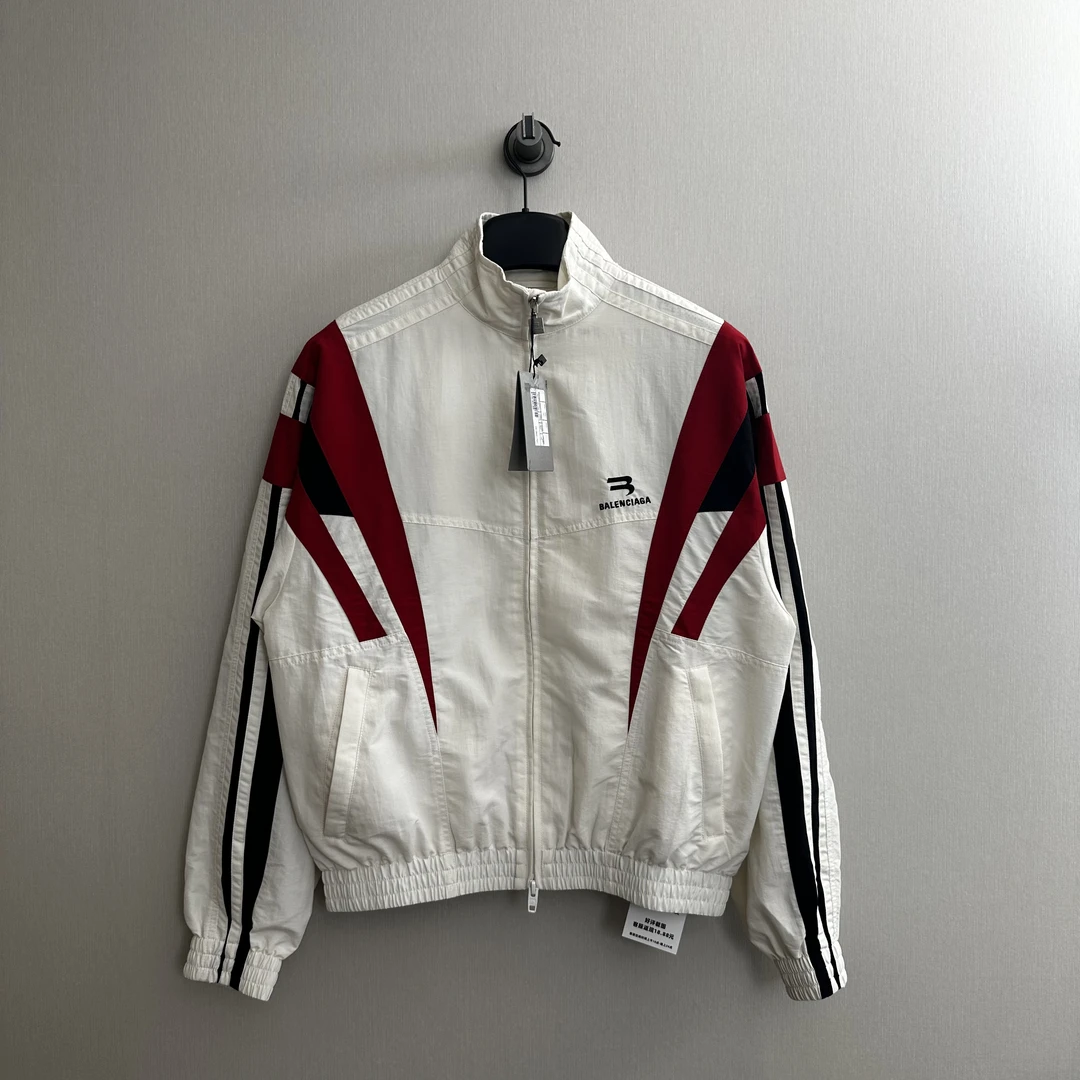 Balenciaga/巴黎世家新款校服白红夹克/XS码/全新原吊/公价13100